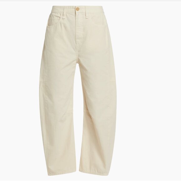 rag & bone Charlie Cotton Barrel Jeans Ivory Pants Sz 26 - Picture 1 of 13
